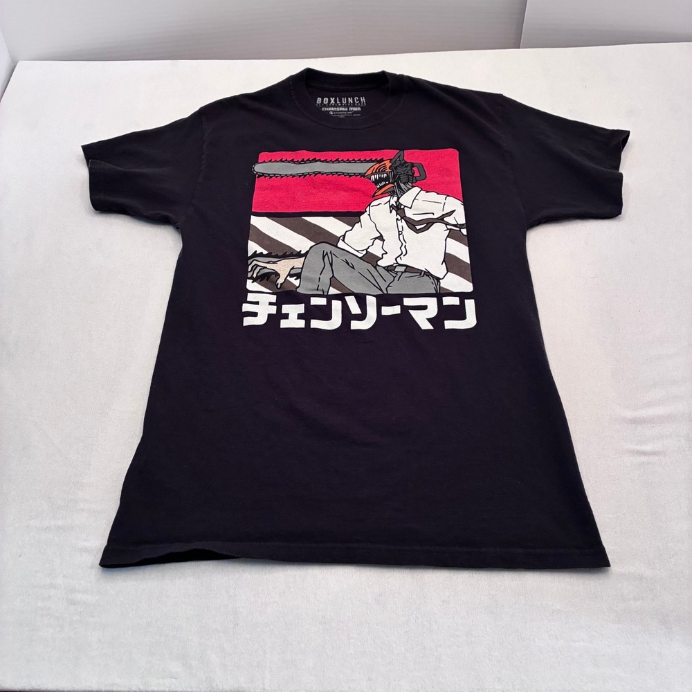 BoxLunch Chainsaw Man Denji Graphic T-Shirt Mens Medium Black Anime Crunchyroll